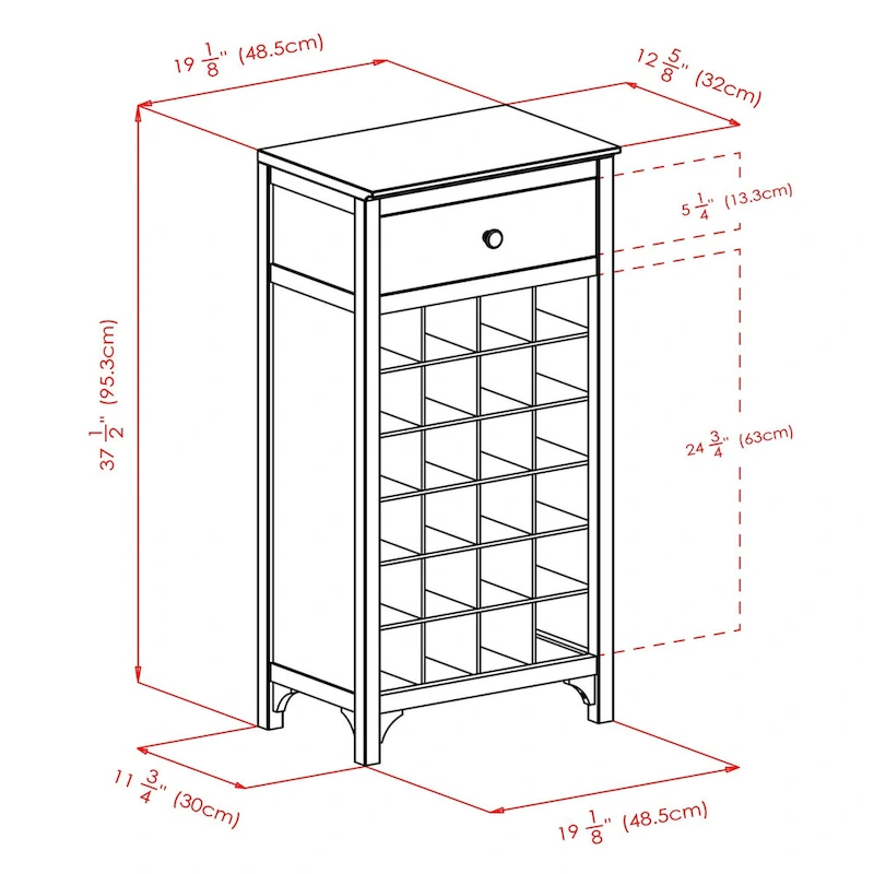 Ancona Wine Cabinet, Espresso