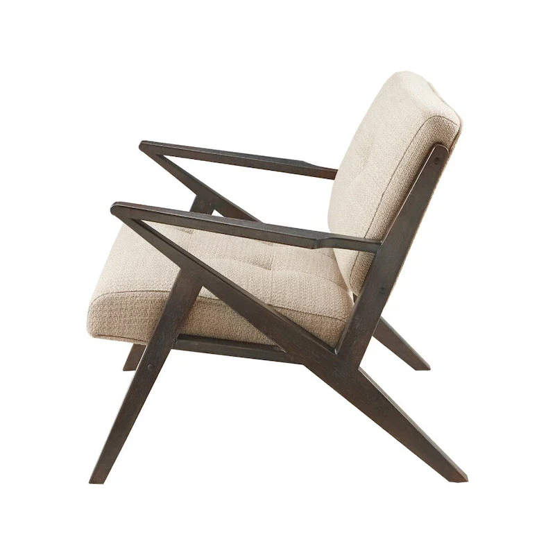 Rocket Upholstered Arm Chair with Angled Wood Frame
