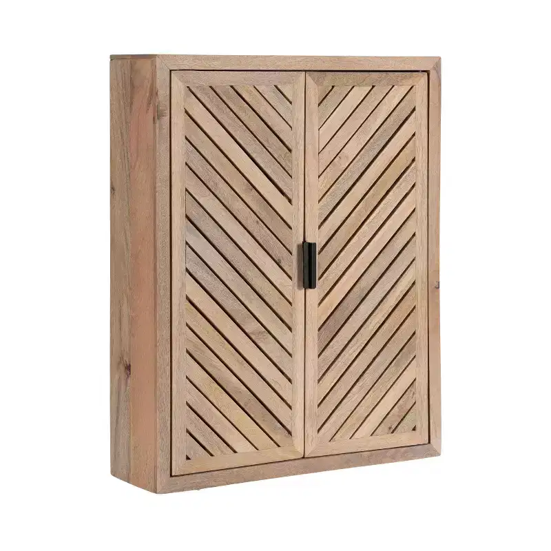 Kate & Laurel All Things Decor Mezzeta Tall 2 Door Bath Cabinet Natural