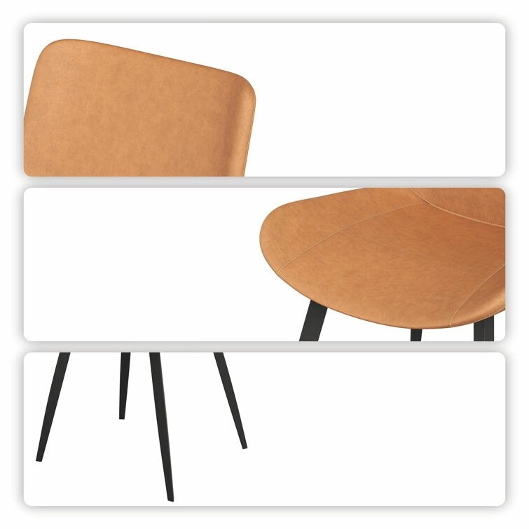 Stateside Suede Leather Covered Dining Chair (Set of 2) - N/A