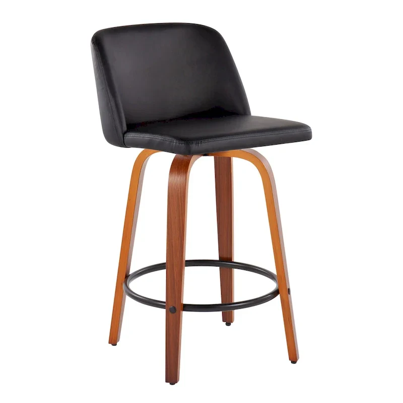 Vallberga 26 Counter Stool with Black Round Footrest (Set of 2)