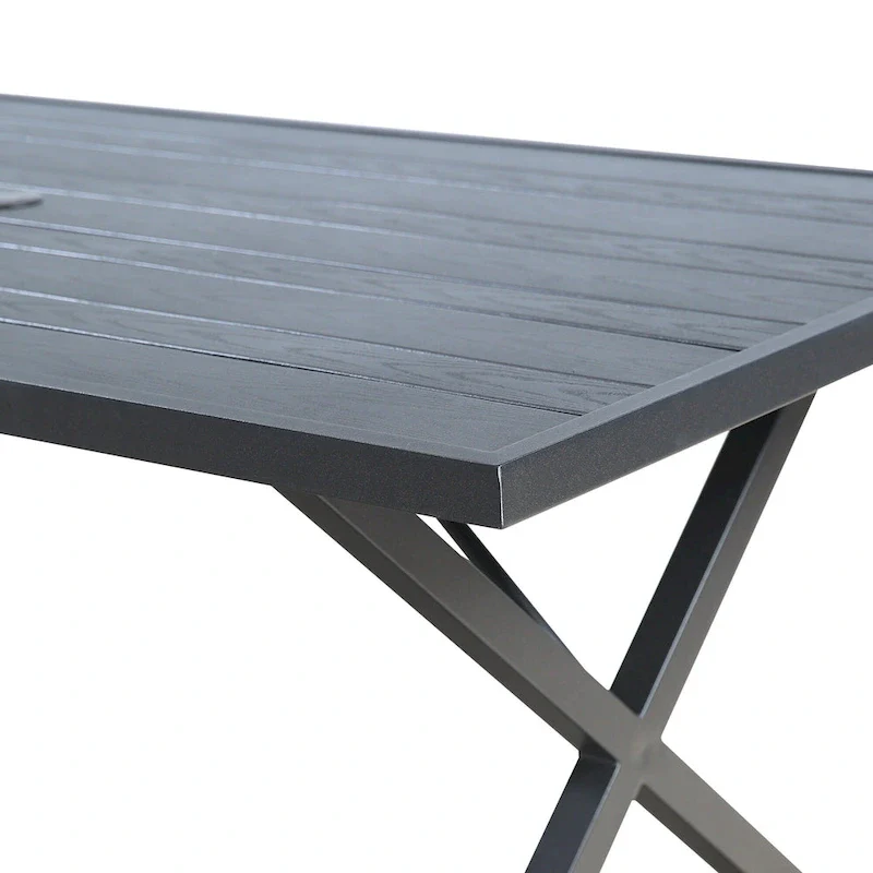 Dining Set with 6 Swivel Chairs and 1 Rectangle Metal Table