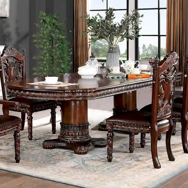 Furniture of America Abeena Traditional Cherry 120-inch Expandable Table