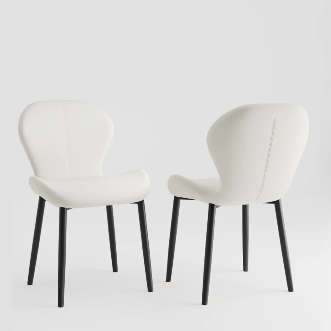 Modern Wingback Faux Leather Upholstered Dining Chair