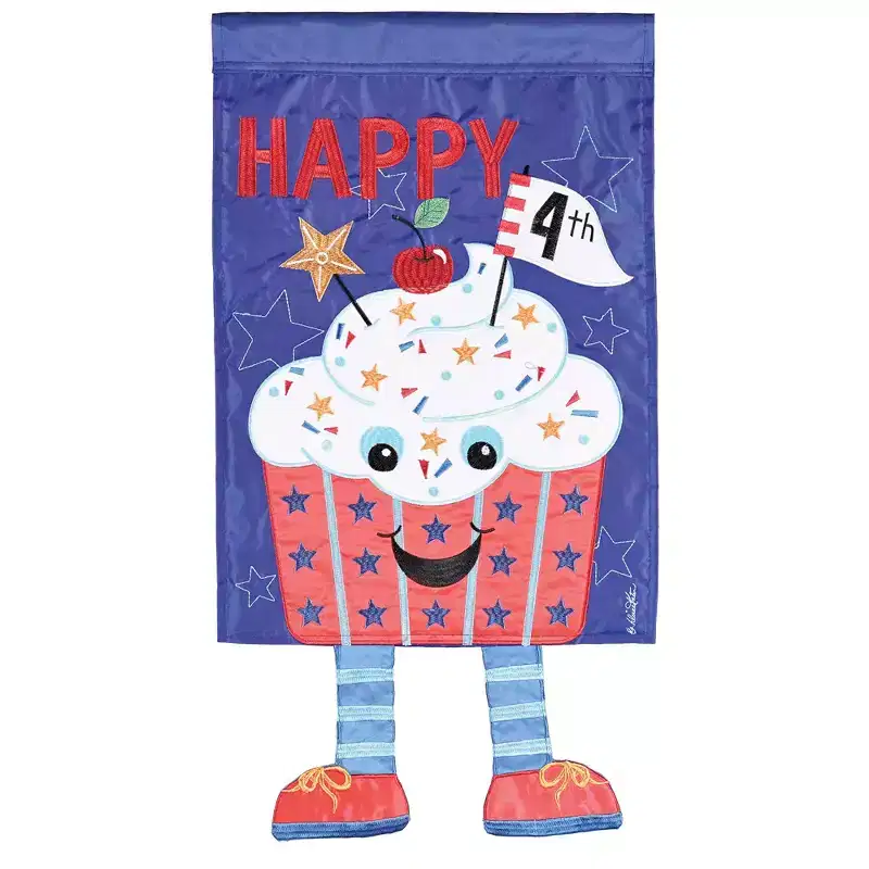 Dicksons Magnolia Garden Happy Fourth Cupcake Blue 18 x 13 Polyester Crazy Legs Outdoor Garden Flag