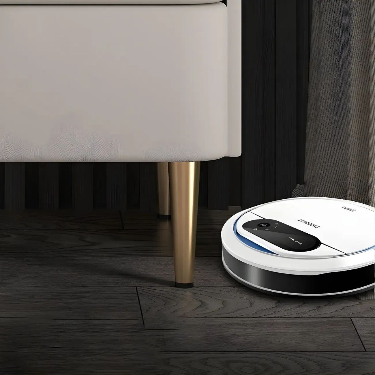 Glam Leather Sintered Stone Top Nightstand with Drawers