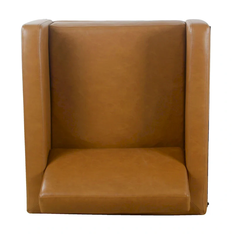 Modern Upholstered Club Chair, Camel/Grey/Blue/Brown, Metal Frame, Single