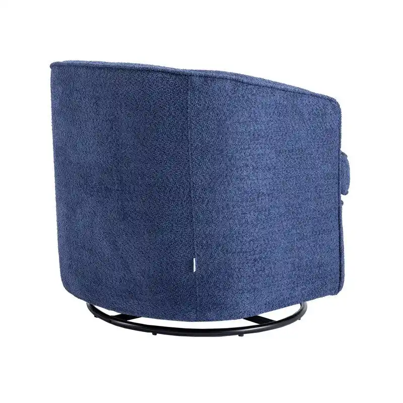 Upholstered Swivel Barrel Armchair - Single Seat
