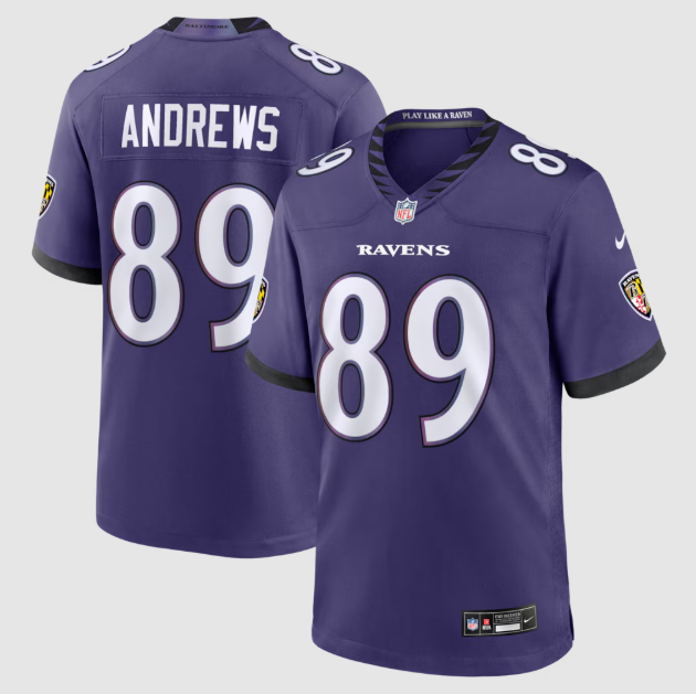 Baltimore Ravens Mark Andrews Purple Team Game Jersey