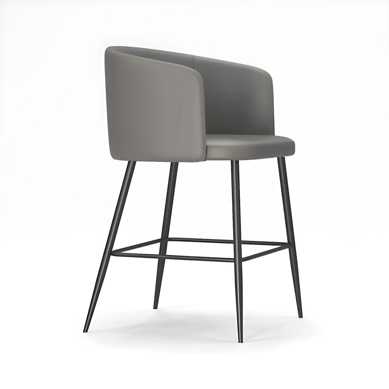 Bucket Faux Leather Wingback Counter Height Bar Stools