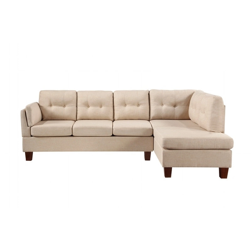 Dalia Linen Modern Sectional Sofa with Right Facing Chaise