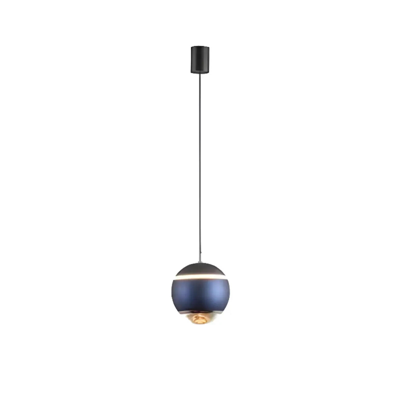 Modern Metal Glass Globe Pendant Light Warm LED