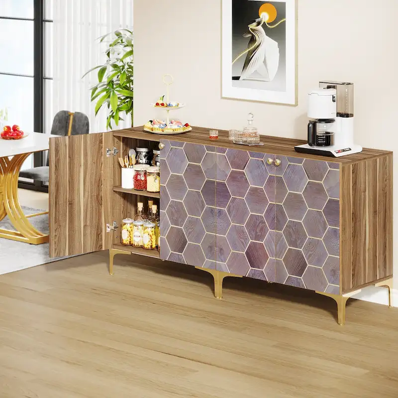 Modern Buffet Sideboard Cabinet with Storage for Dining Room (Set of 2)