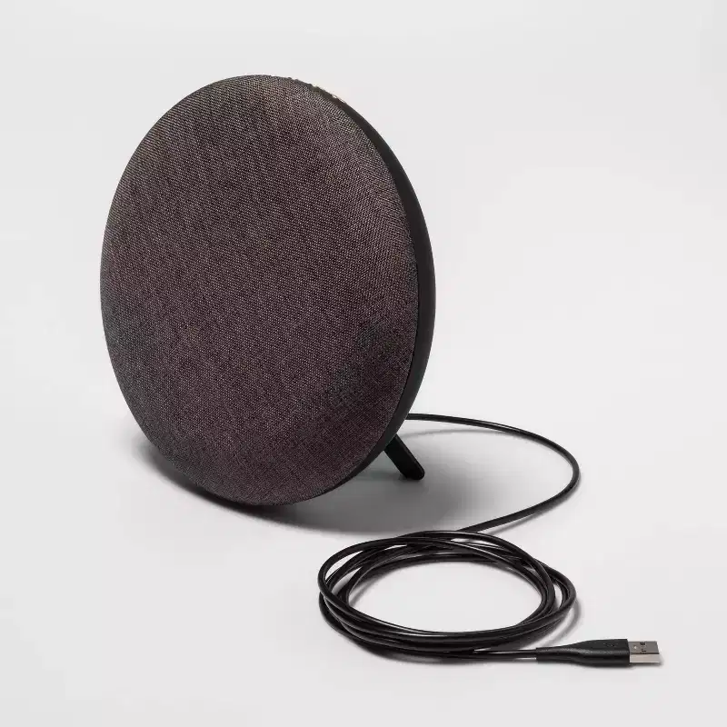Refurbished Round Bluetooth Wireless Speaker - heyday™ Black - Target Certified Refurbished: Portable Rechargeable USB Connection