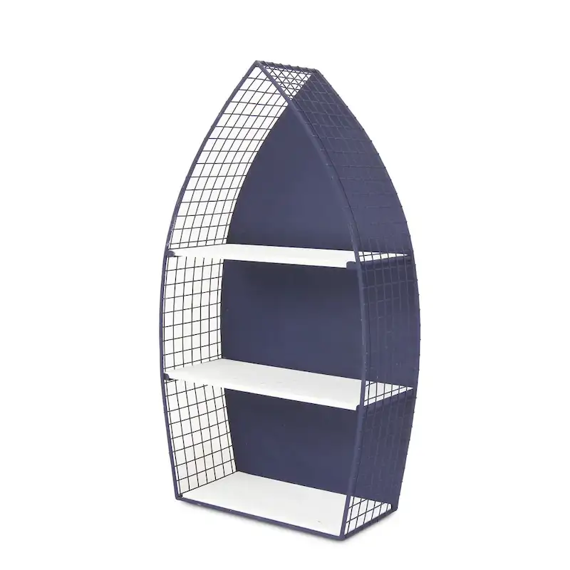 30.25 Blue Unique Caler Rowboat Large Wall Shelf