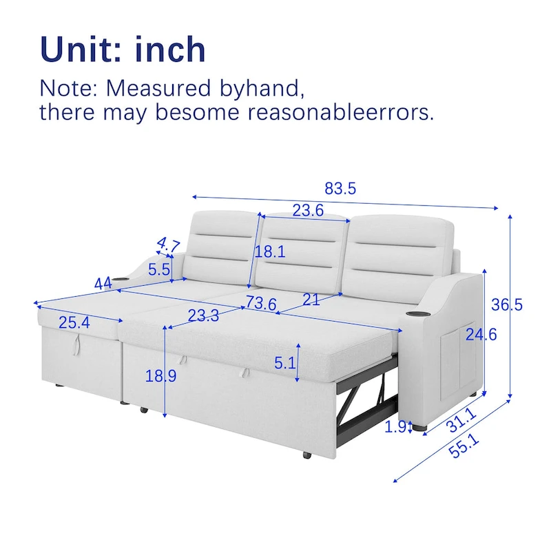 Convertible Sleeper Combo Sofa