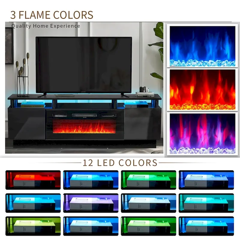 70 Fireplace TV Stand with 36 Electric Fireplace