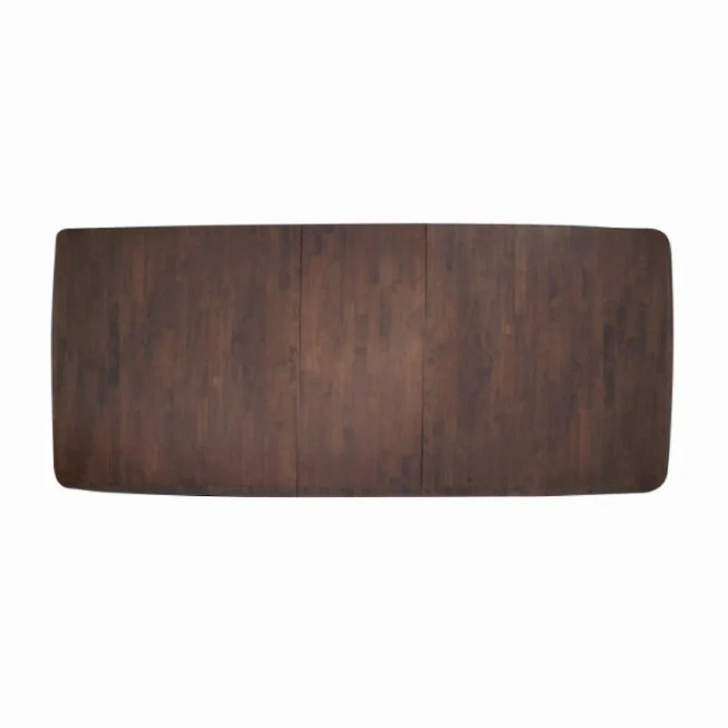 Viki 82-102 Inch Dining Table, Curved Legs Extendable Brown Solid Wood