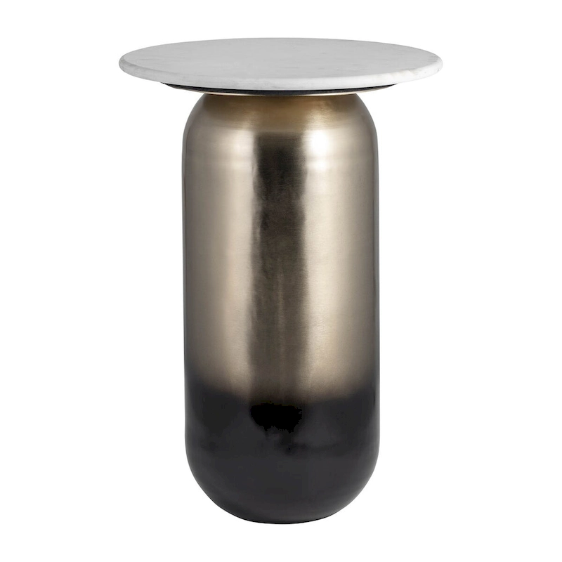 Sagebrook Home Modern Marble/Metal Neutral White and Gold Side Table - 16 x 16 x 23