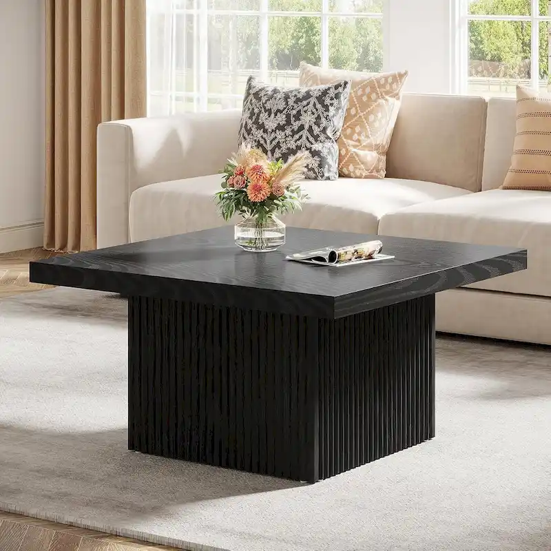 31.5 Inches Square Coffee Table for Living Room Mid-Century Modern Cocktail Table