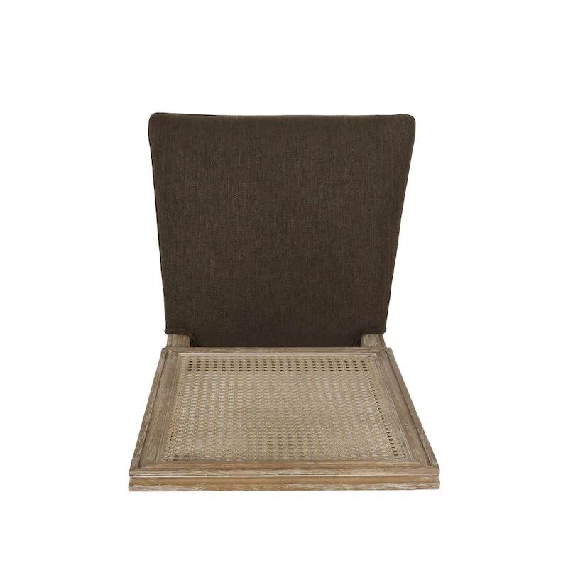 Natural Wood and Cane Upholstered Dining Chairs for 4 People