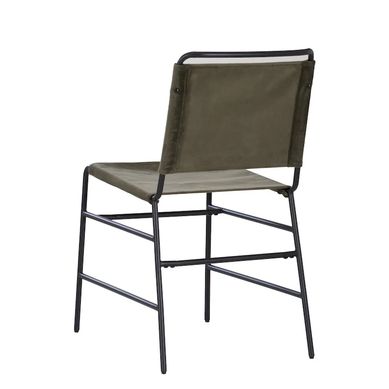 Leffler Sanded Steel and Fabric Industrial Dining Chair