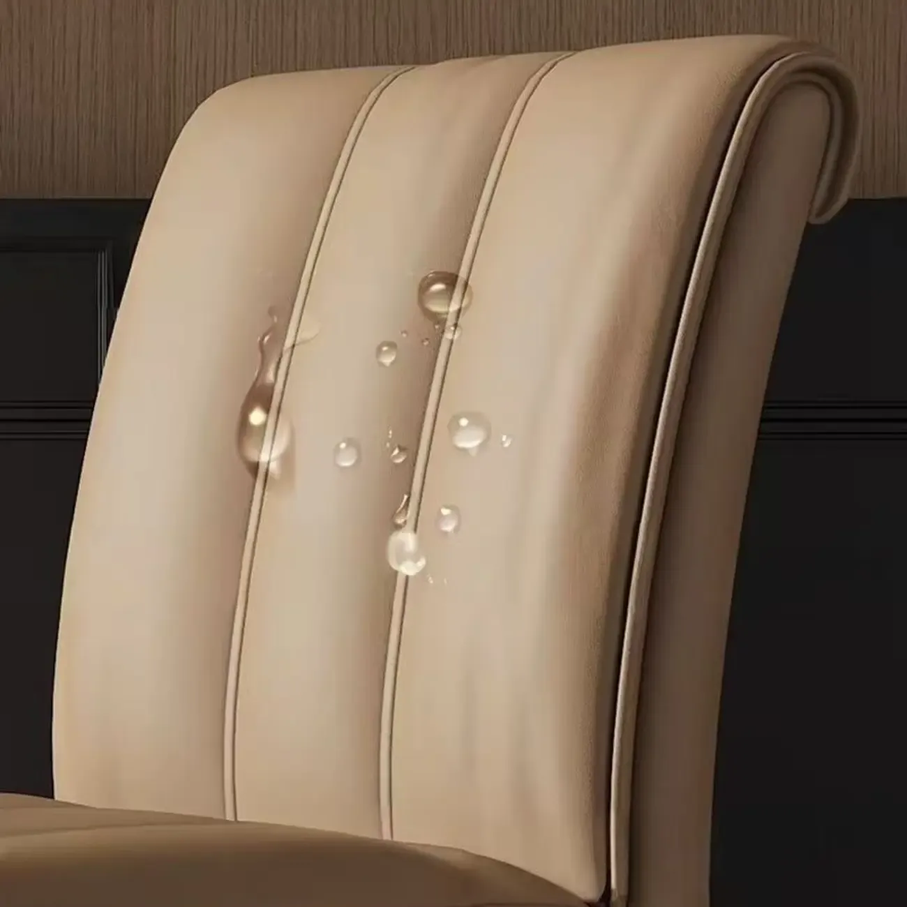 Low Back Upholstered Dining Chairs with Vertical Tufting