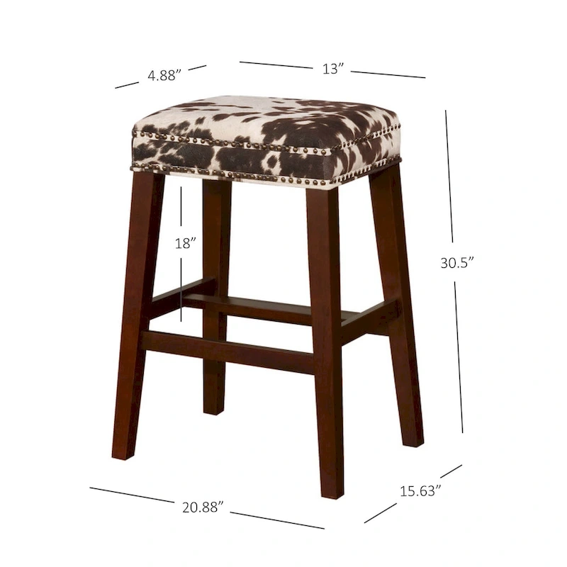 Ian Brown Cow Print Bar Stool