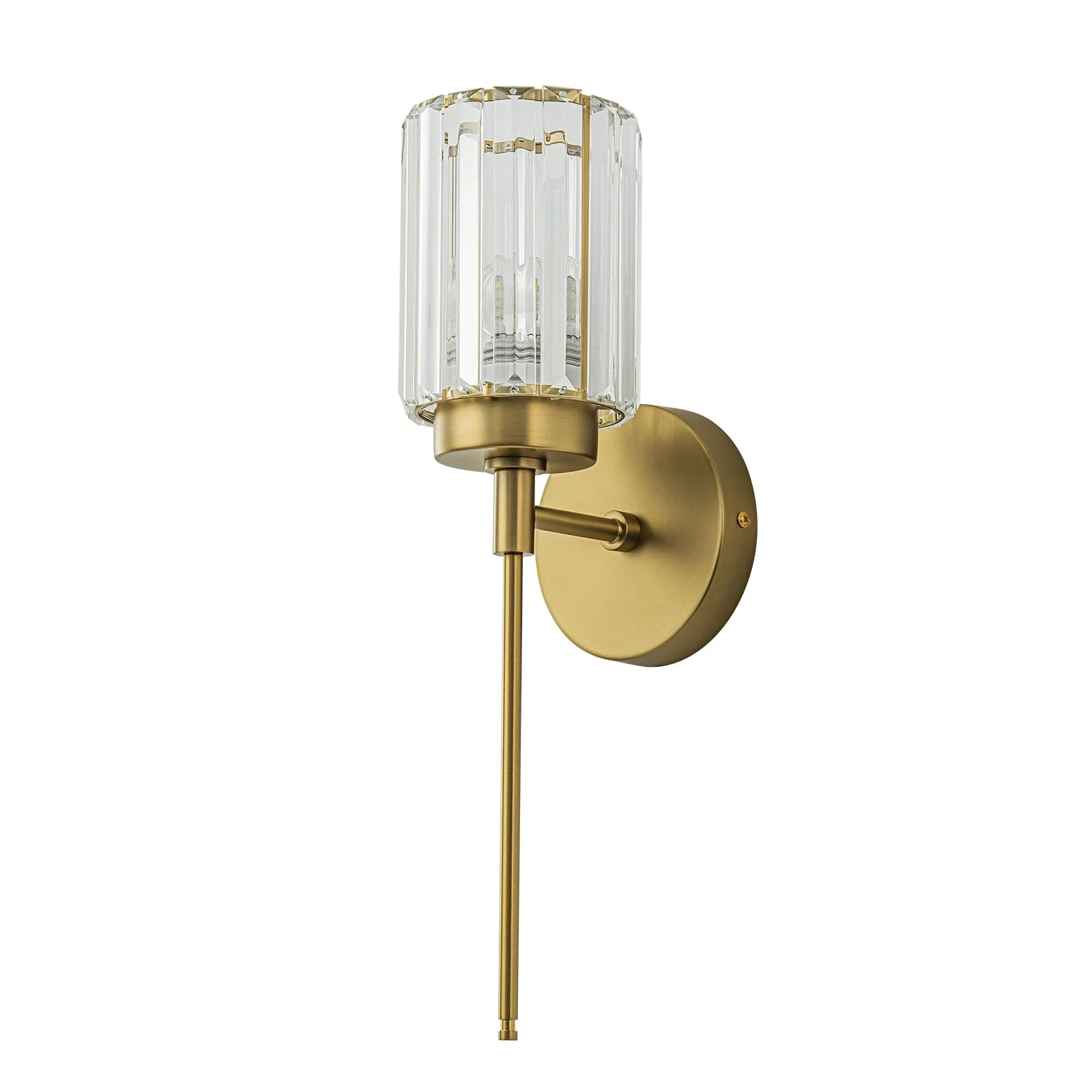 Modern Gold Dimmable Wall Light Glam Cylinder Bathroom Crystal Vanity Light Wall Sconces