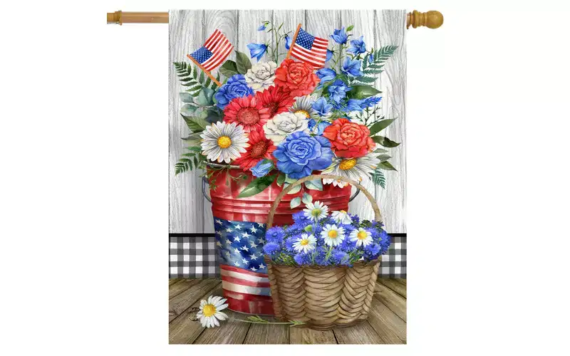 Briarwood Lane Summer House Flag 40x28 For Outdoor Red White and Beautiful For Summer House Flag