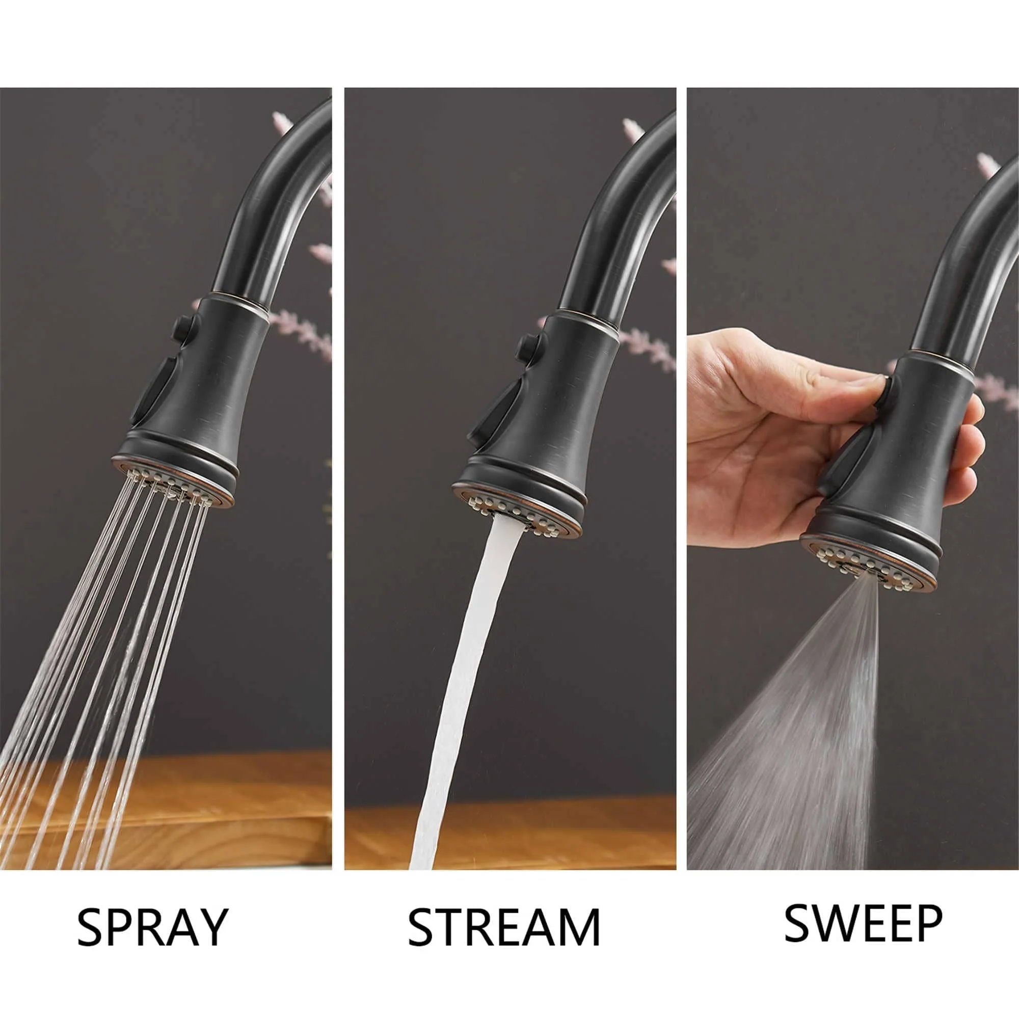 Pull Down Kitchen Faucet Single Handle Modern One Hole Kitchen Sink Faucets With Pull Down Sprayer Basin Tap With Deck Plate