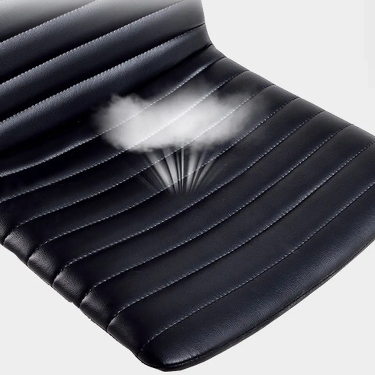 Modern Black Leather Metal Adjustable Swivel Office Chair