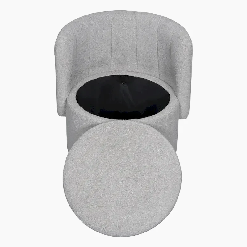 Boucle Fabric Swivel Accent Chair wStorage Space,for Living Room,Gray