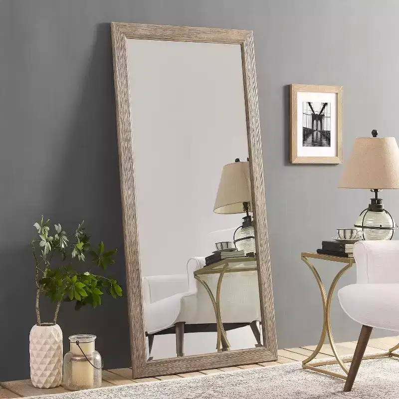 Home Imports Emporium Rustic Farmhouse Full Length Mirror 64x21  Wood Frame Standing Floor Mirror for Bedroom, Living Room or Entryway
