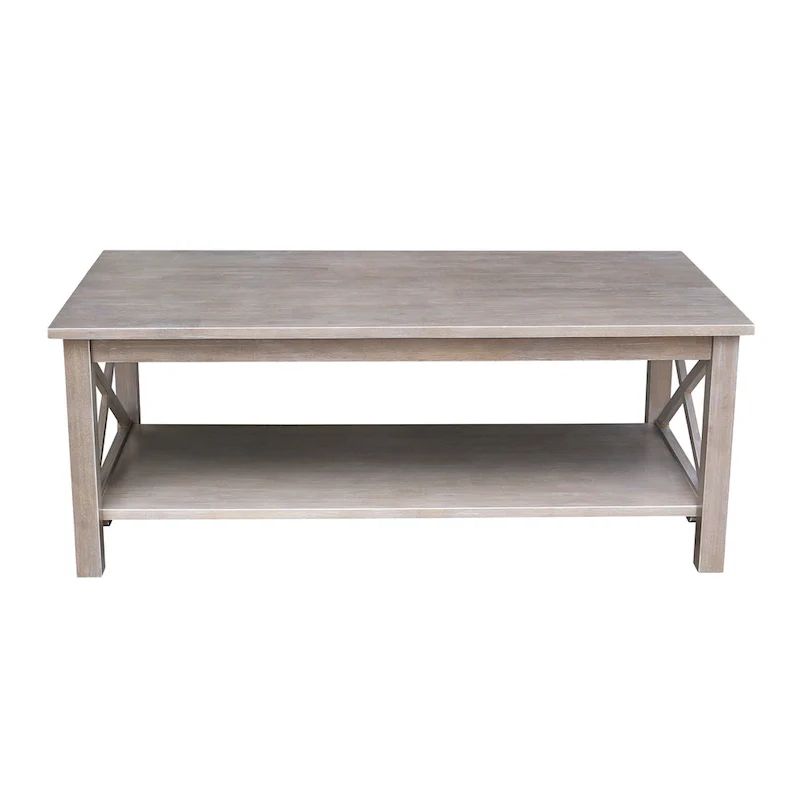 Solid Hardwood Coffee Table - Unfinished, White, Washed Gray Taupe, Espresso - Multi-Person Use