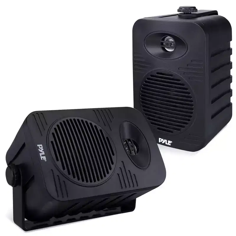Pyle Indoor Outdoor Speakers Pair - Black