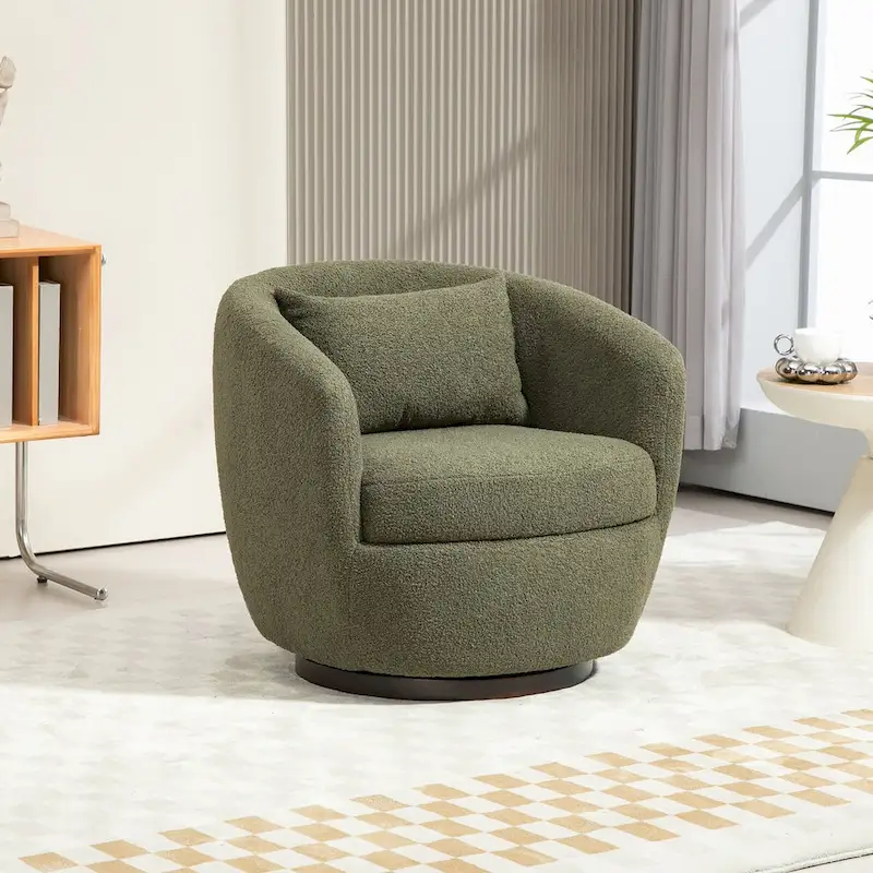 Modern Living Room Swivel Barrel Armchair