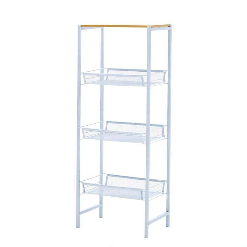 3-Tier Freestanding Storage Shelf with Mesh Trays & Metal Frame – 17.32W x 9.06D x 43.9H