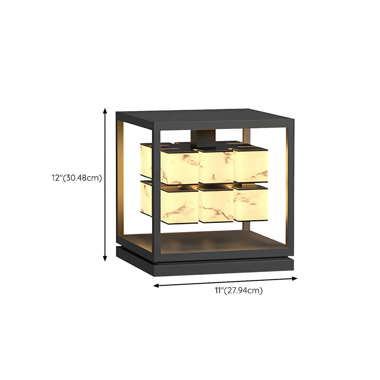 Modish Open Frame Layered Illuminant Post Cap Light