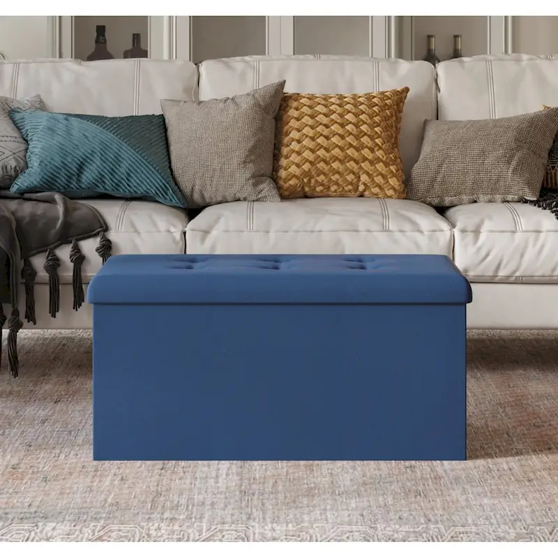 Upholstered Folding Storage Bench