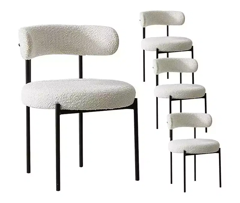 2ps Dining Chairs Set, Chenille Chairs with Plush Backrest, Modern Soft Fabric Side Chairs for Living Room, Kitchen, Dining Room, Home Furniture