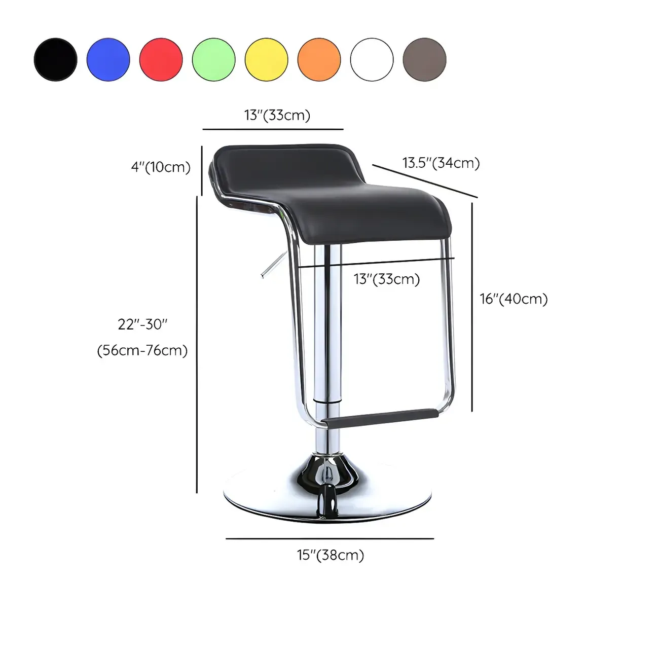 Modern Pedestal Swivel Bar Stool Adjustable Height Low Back Faux Leather