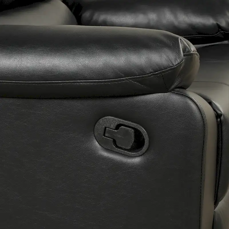 Breathable PU Leather Manual Recliner Chair with Overstuffed Arm and Back