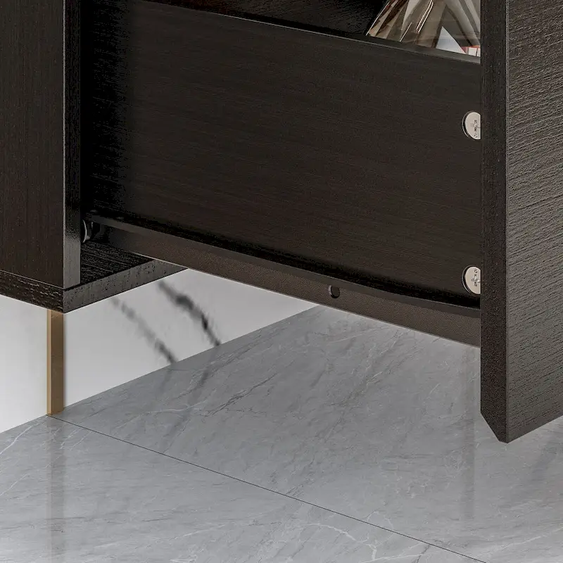 Wall Floating Media Consoles Hanging TV Console With Light TV Stand