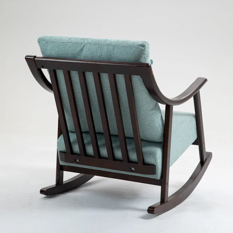 Linen Solid Wood Rocking Arm Chair