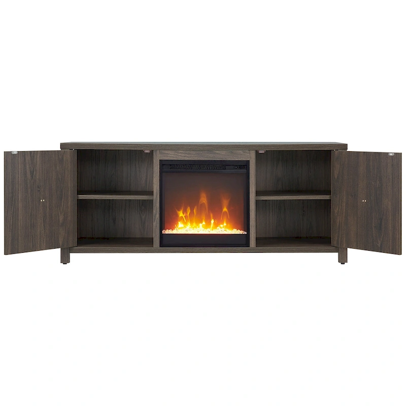 Juniper 58 TV Stand with Crystal Fireplace Insert
