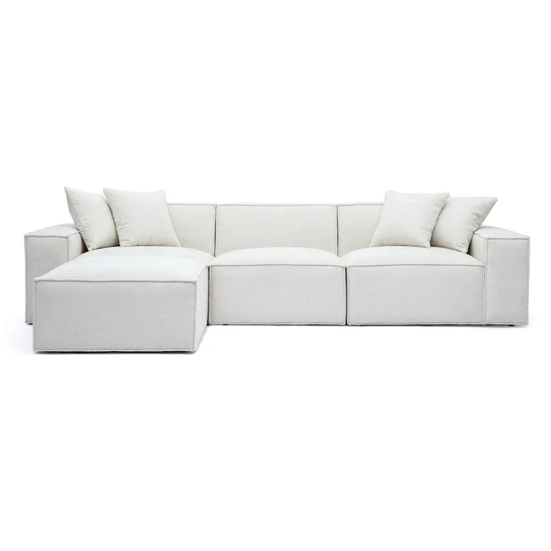 Mindy Chenille Basketweave Modular Sectional - 115.3W x 70D x 28.2H