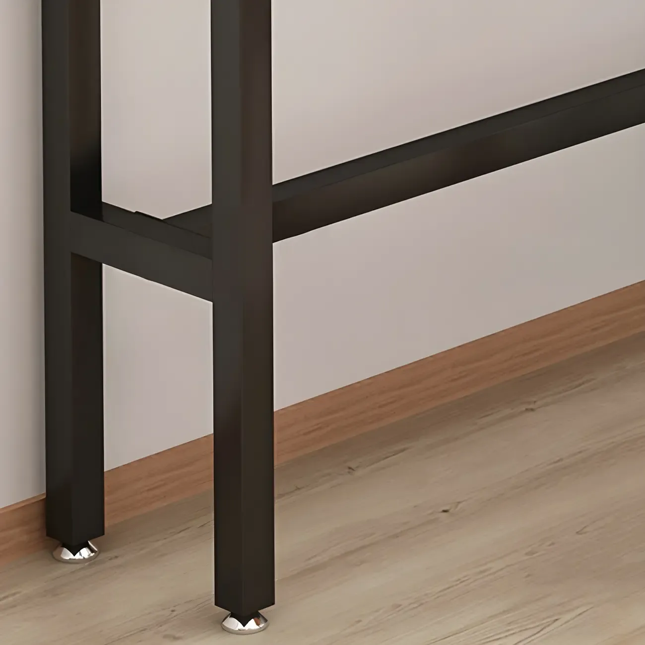 Modern L-Shape Natural Wood Metal Trestle Bar Tables