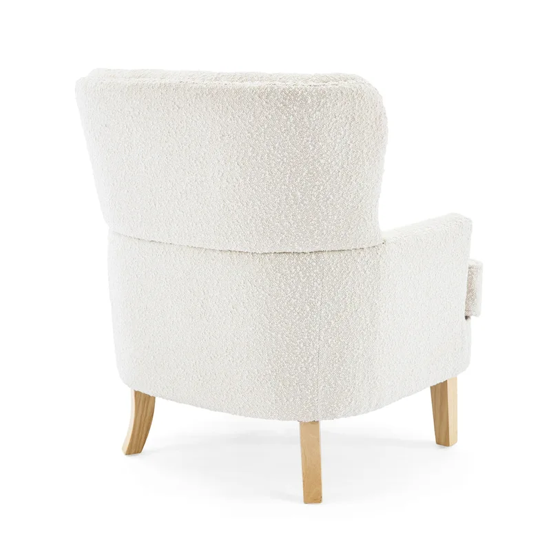 Almond Boucle Nailhead Club Chair by Christopher Knight Home