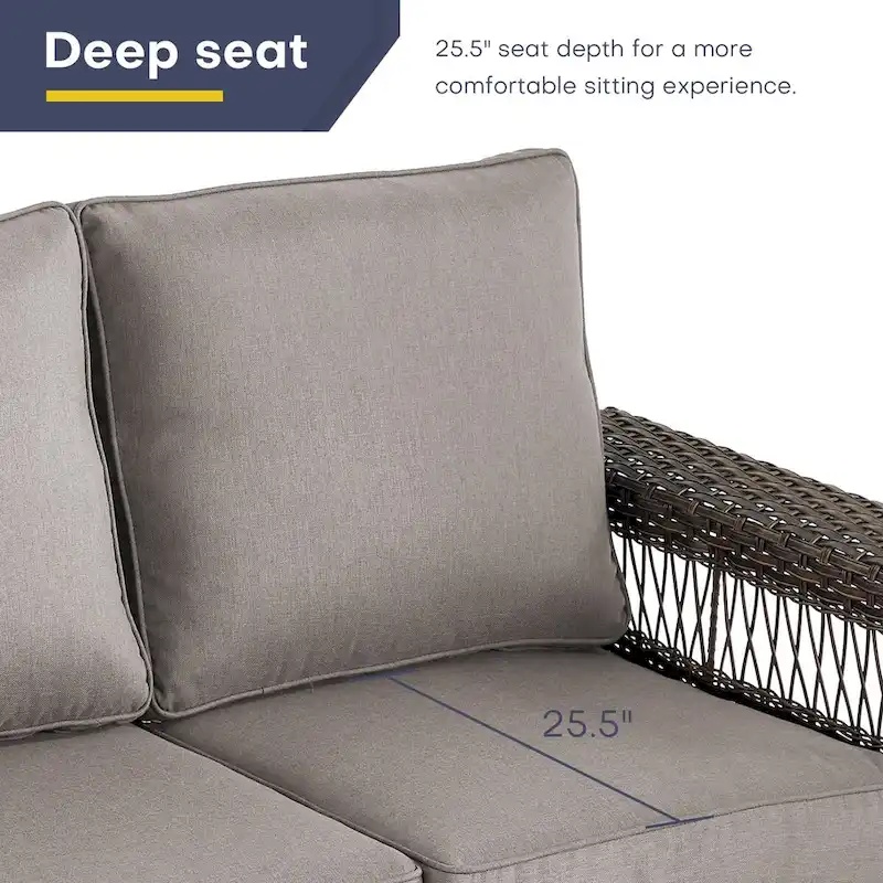 Gymojoy Patio Bistro Set w/ 360 Swivel Rocking Chairs & Table - Brown